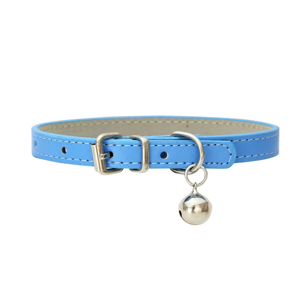 Dog Collar Pu Leather Collar Leash Pet Dog Collar Pet Supplies Cat Collar with Bells Dog Collar Chihuahua Dog Collar Cat Collar